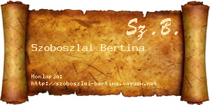 Szoboszlai Bertina névjegykártya